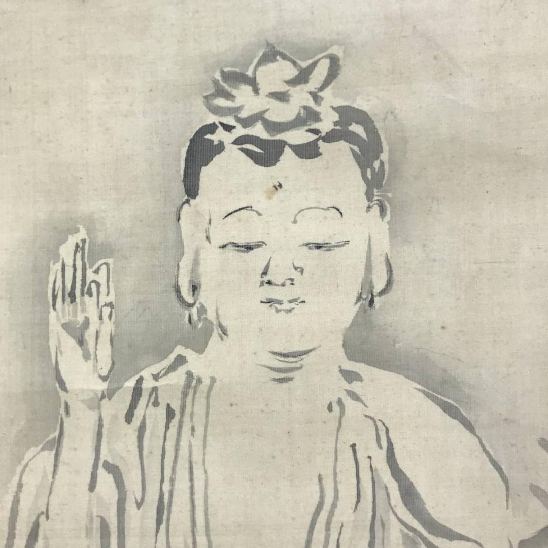 真作/渡辺小華/阿弥陀像図/阿弥陀如来/仏事掛軸/掛軸☆宝船☆AE-411