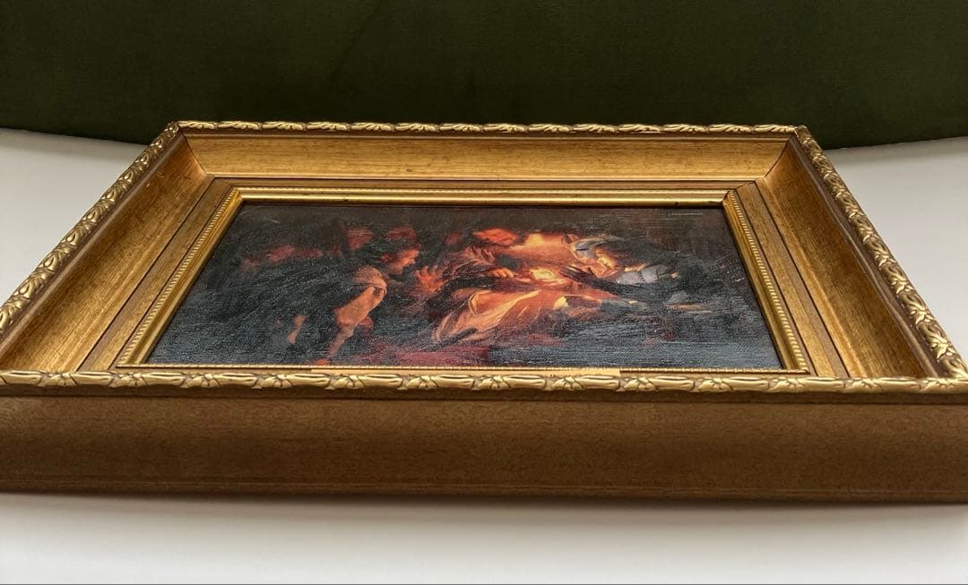 ヘリット・ファン・ホントホルスト 絵画 歯医者 ゴールド 額縁 ビンテージ レア