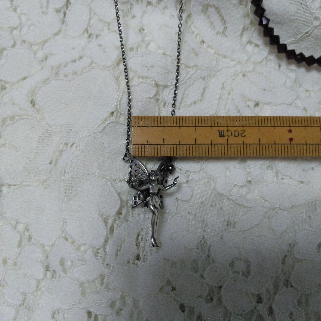 シルバー　925　妖精　フェアリー ペンダント ストーン付　ネックレス　ガーネッ