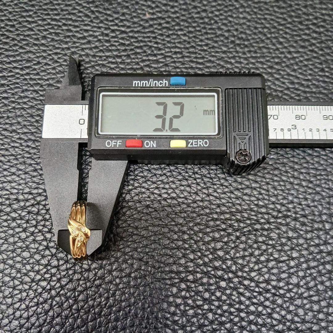 (B010604) K18 YG リング 指輪 約13号 ダイヤモンド