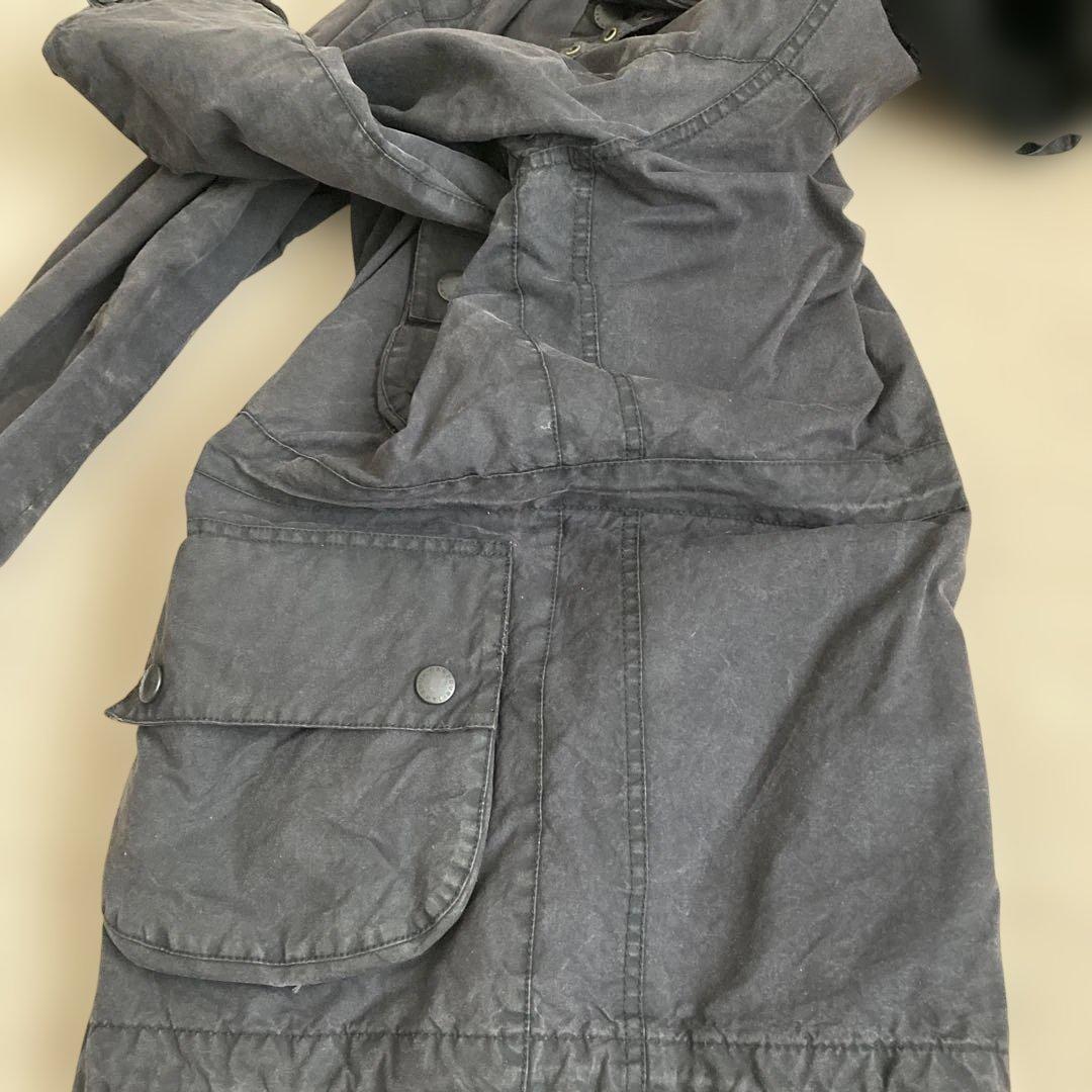 BARBOUR インターナショナル　M レア　ブラック　フード付き　オイルド