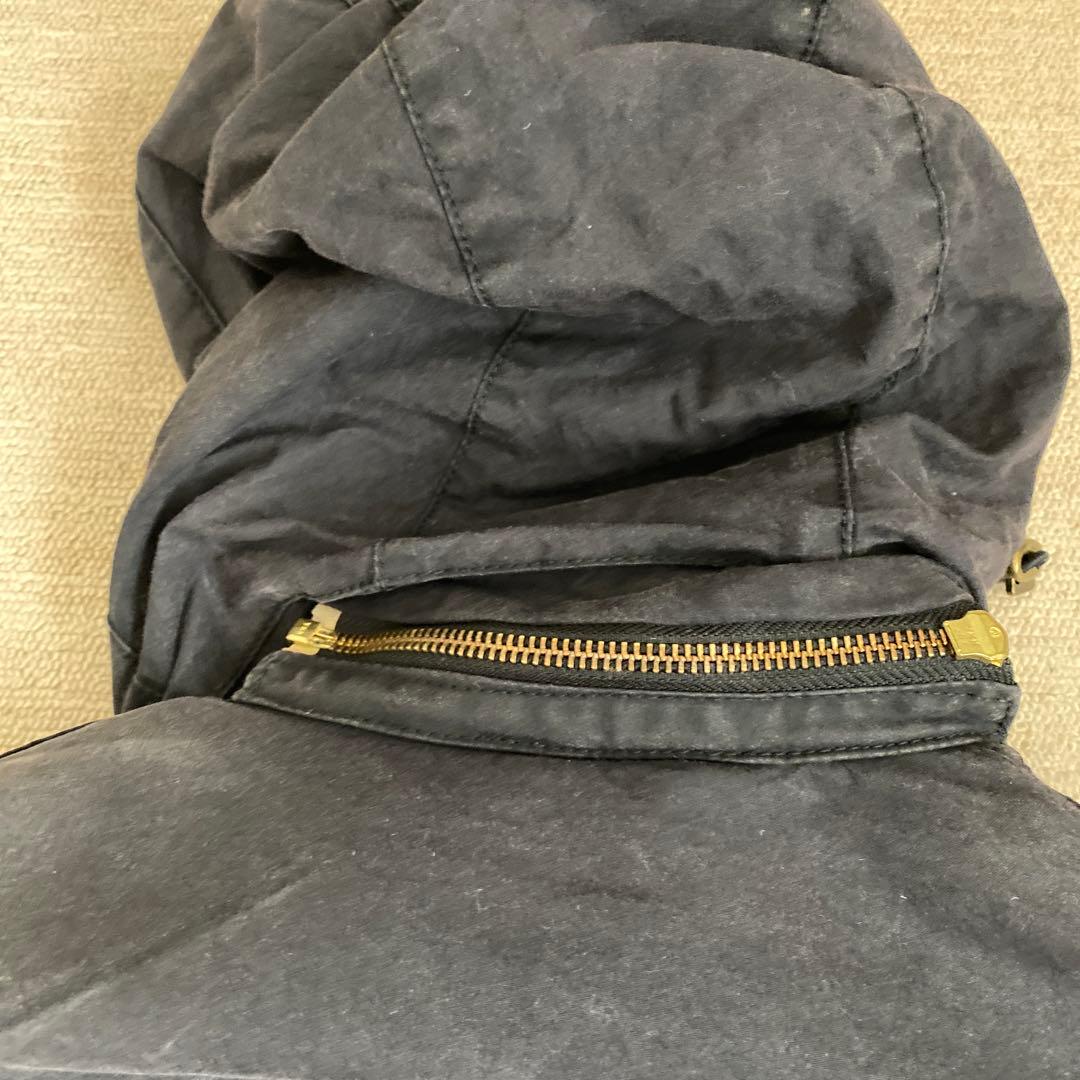 BARBOUR インターナショナル　M レア　ブラック　フード付き　オイルド