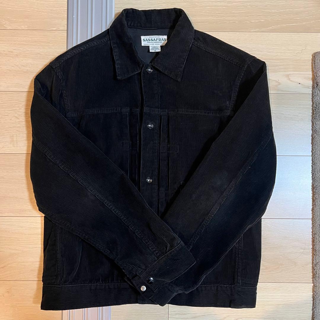 【美品】SASSAFRAS ブラック コーデュロイジャケット