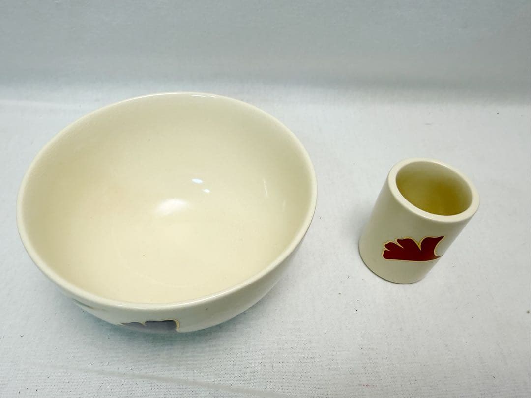 ほぼ未使用 茶道具 溜塗へぎ目 利休茶箱十一点セット茶碗棗茶筅振出巾筒等 紙箱