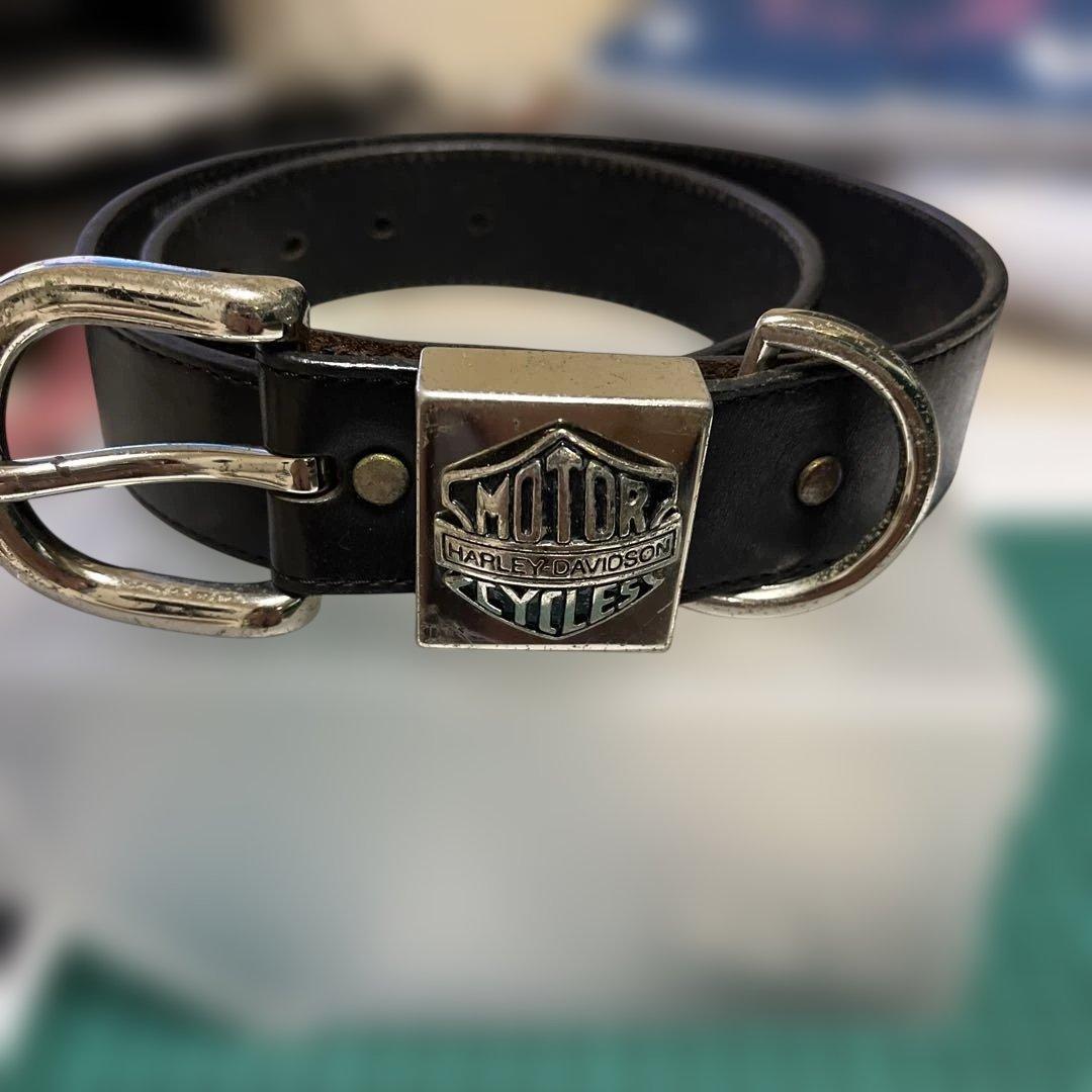 ま*と様 値下げ！ハーレーダビッドソン ブラックレザーベルト