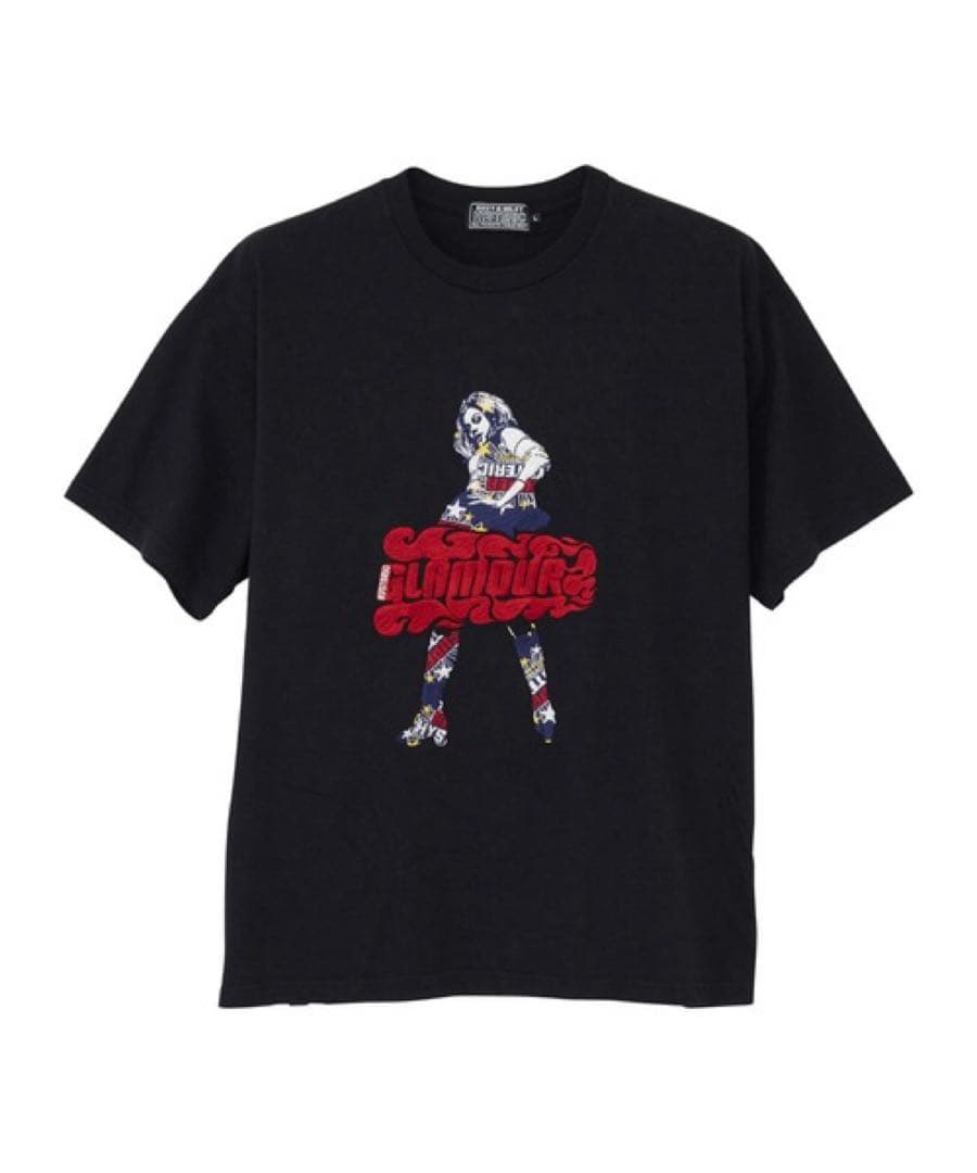 ヒステリックグラマー ビクセンガール 刺繍 Tシャツ 黒 L 未使用