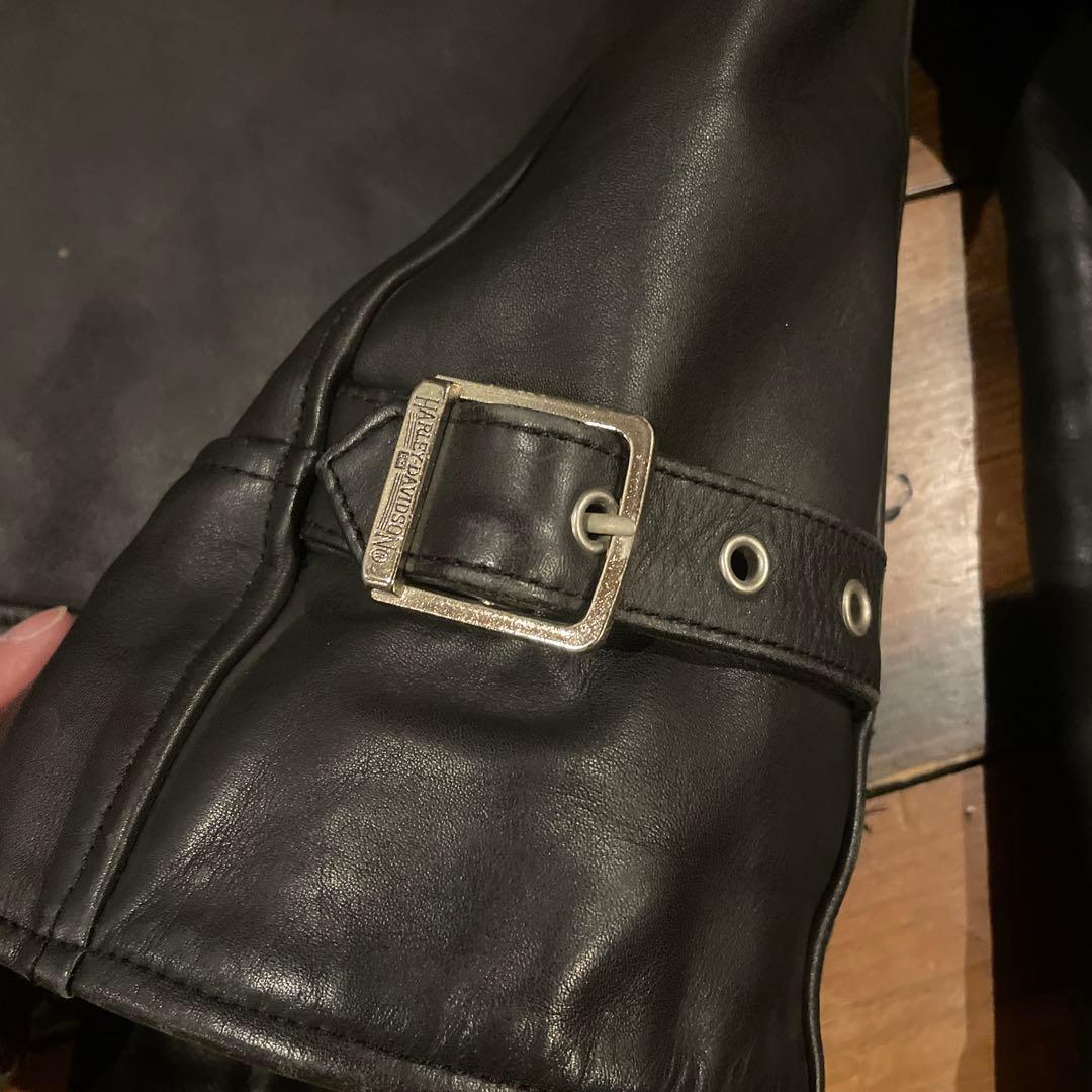 Herley Davidson黒 シングルライダース レザージャケット