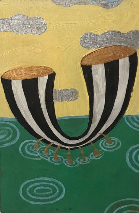 ★N T★ 根岸文子 ねぎしふみこ 油彩「NAVE」2006年 額付き