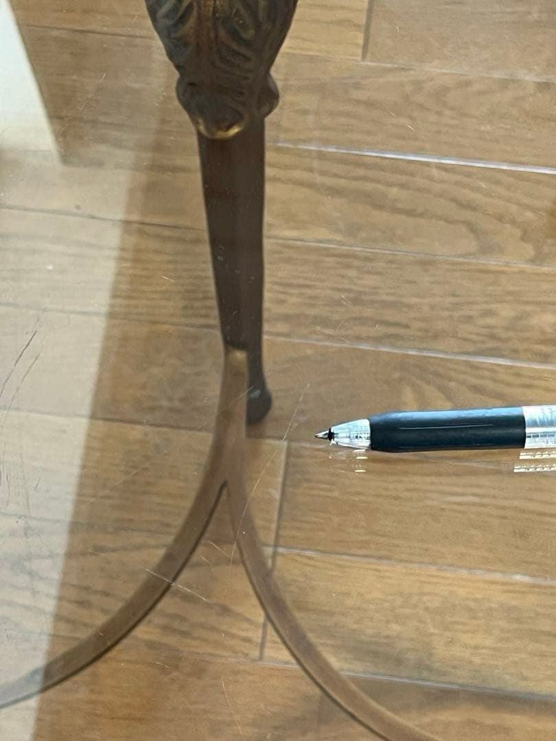 アンティーク調　ガラステーブル　ヴィンテージ　レトロモダン　ヨーロピアン　カフェ