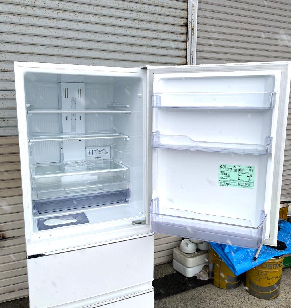 三菱 330L 3ドア冷蔵庫 MR-CX33C-W 2017年製 ホワイト系