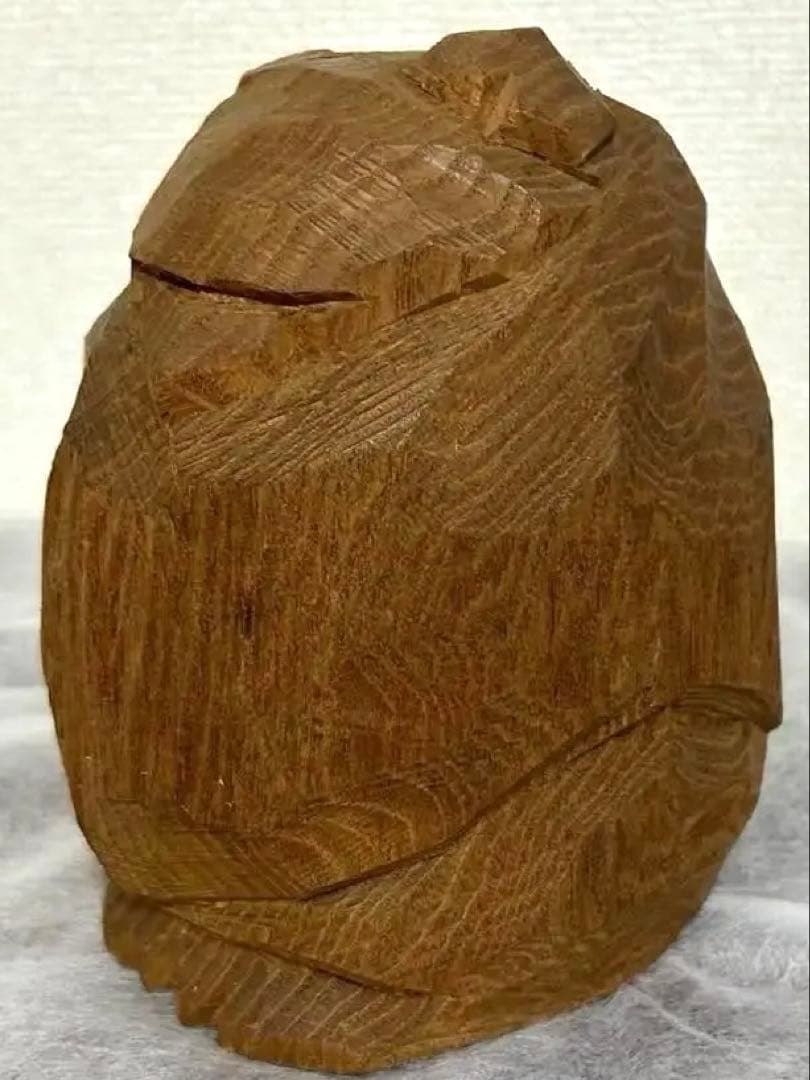 柴崎重行　眠り熊　木彫熊　1982