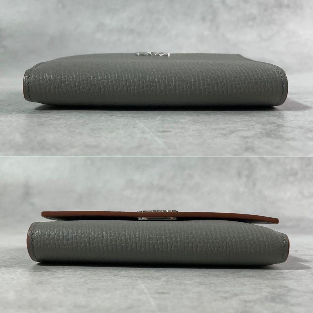 【大人気】 ロエベ トライフォールド アナグラム タン 三つ折り財布 グレー