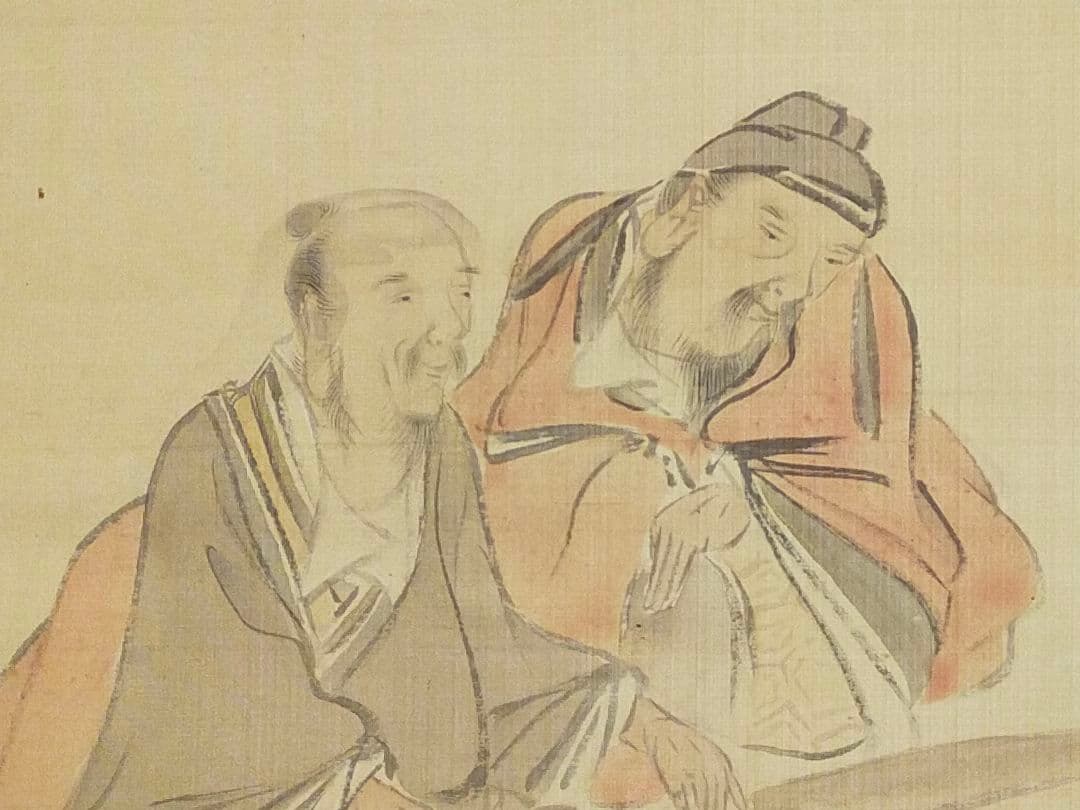 ♥とても古い　掛軸　【義方】　人物画　掛け軸　骨董　古玩　中国