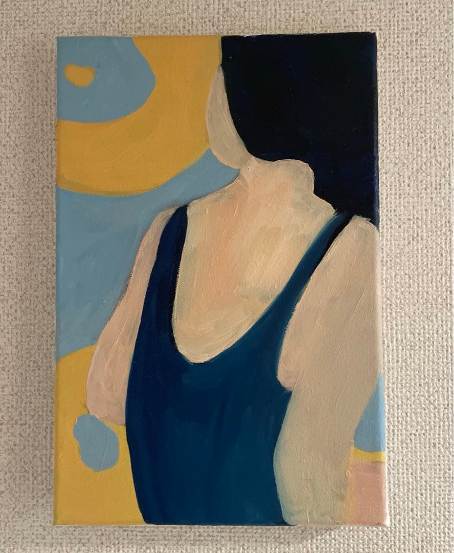 油絵　[月下の水着]   アート　インテリア　美術品