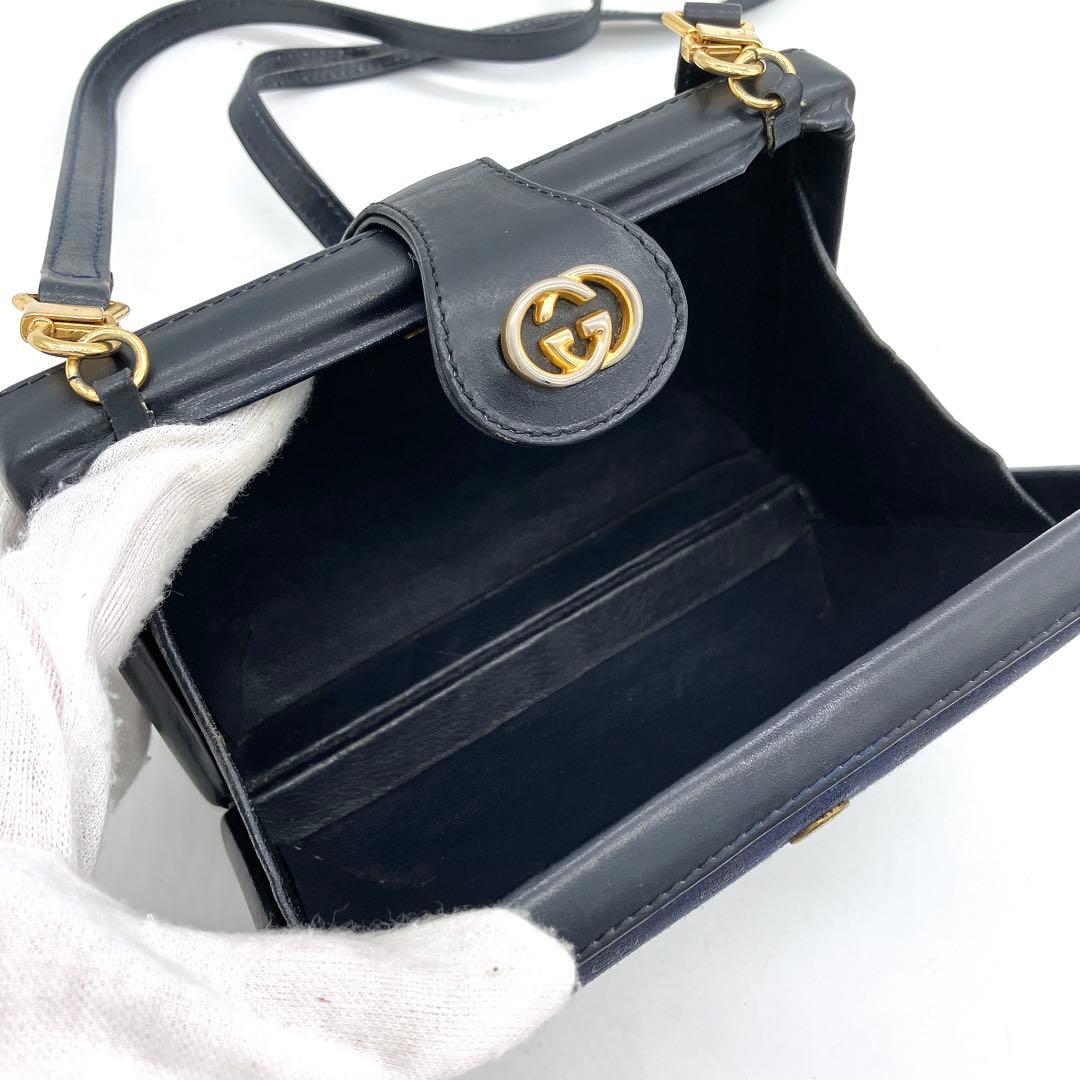 【OLD GUCCI】かっちりBox型　ミニショルダーバッグ　GG柄