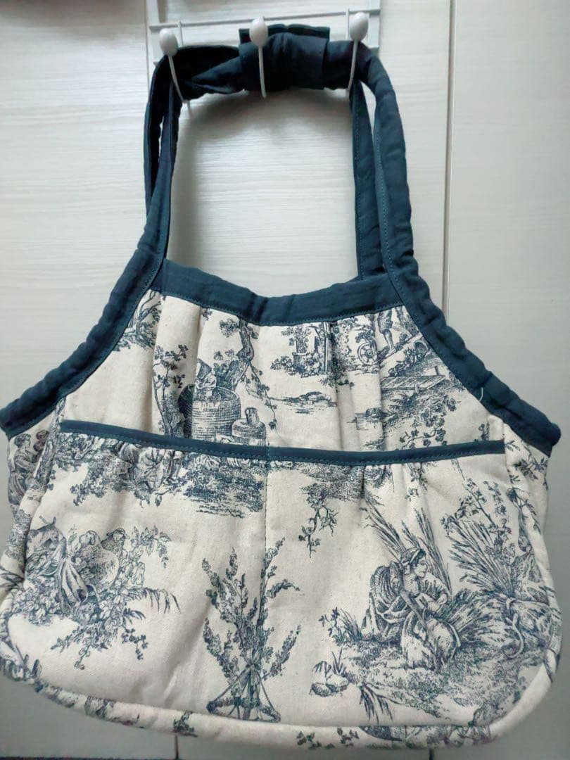 blue bleu bleue フレンチファブリック・キャリーバッグ