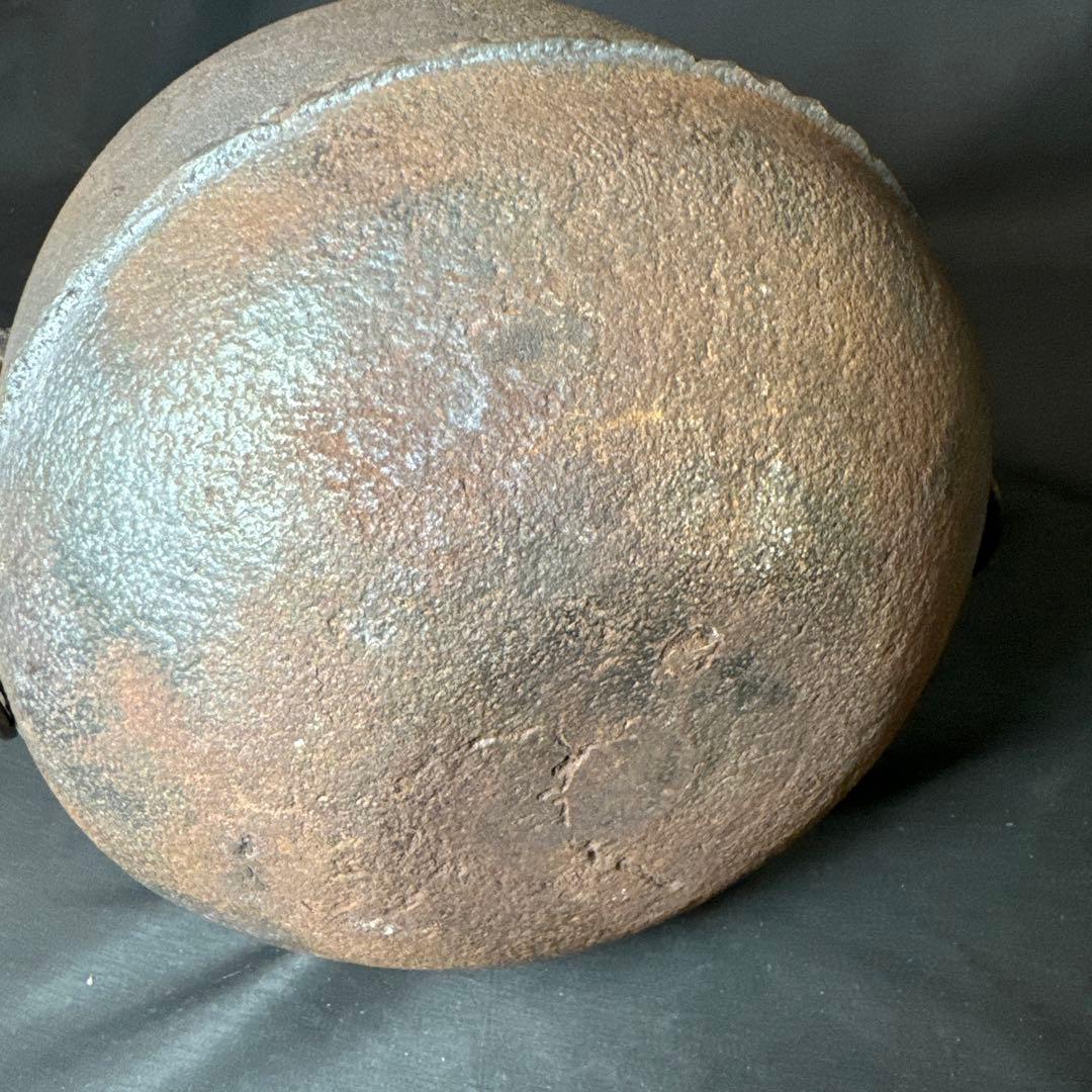 Ｆ42 送料無料　茶釜　阿弥陀堂釜　茶道　共箱　釜鐶　茶道具　金属工芸