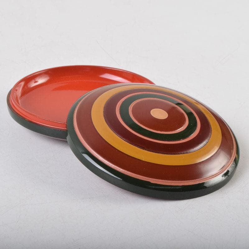 茶道具　中村香鳳作　独楽塗　香合　共箱　V　8566