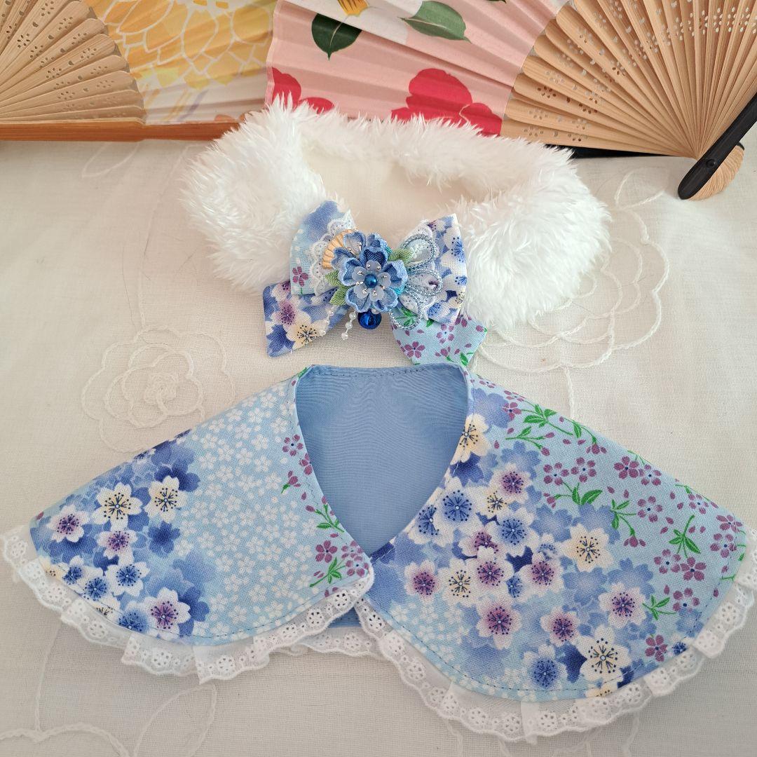 ss55、和風ケープ&ふわふわショールセット、わんちゃん猫ちゃん用