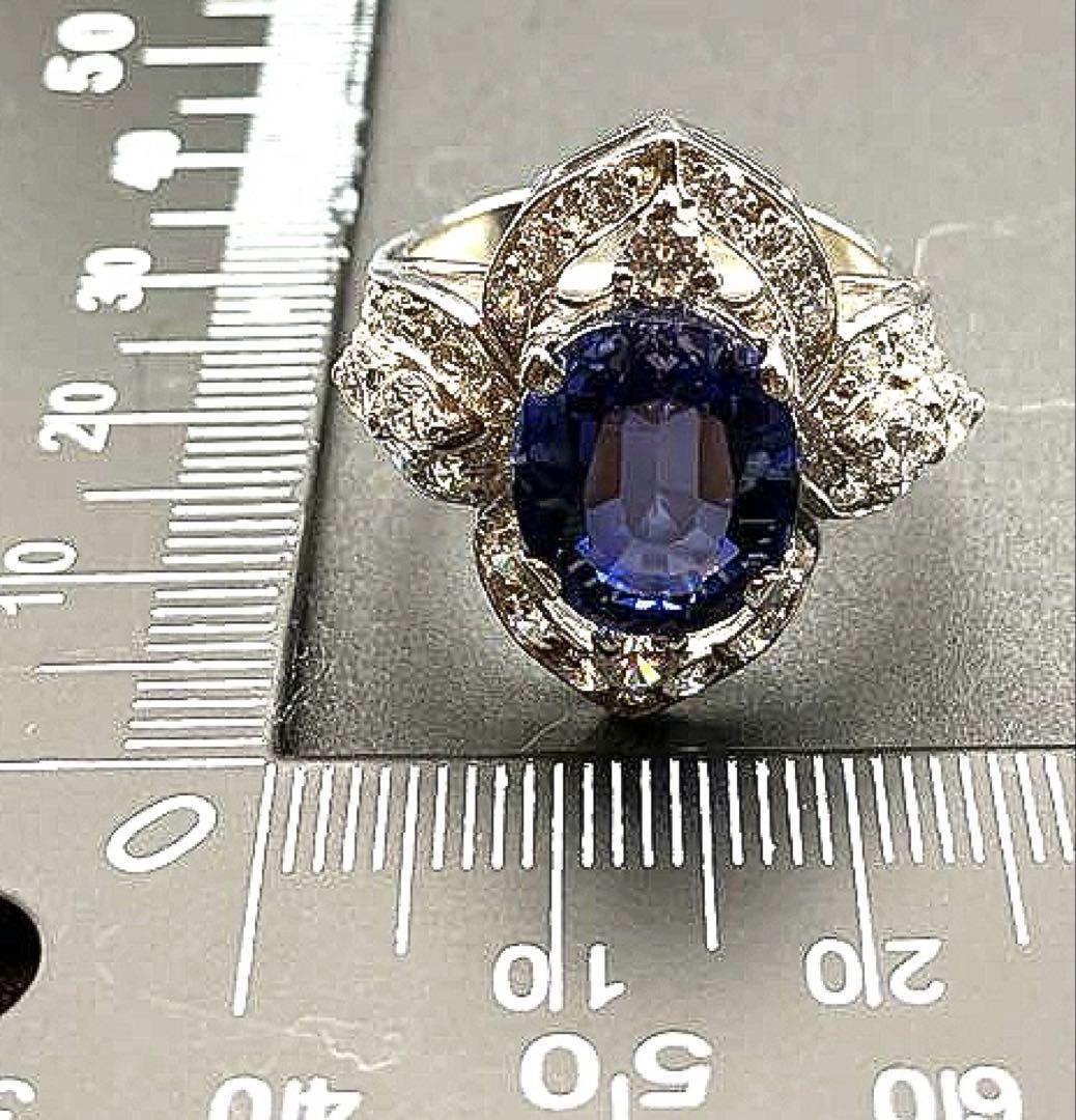 クミナタトゥスリランカ産 天然ビビッドブルーサファイア7.56ct 指輪