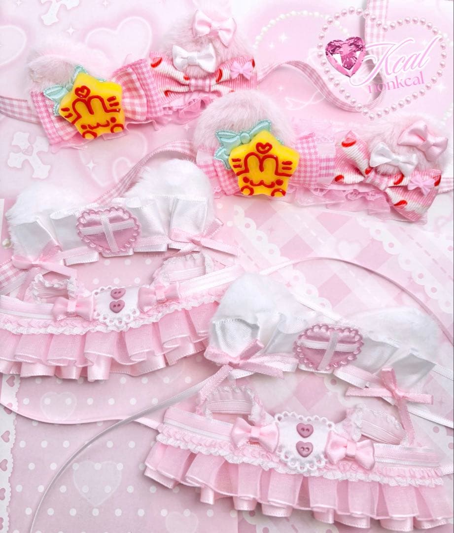 専用 ぬい服　ぬい　ヘッドドレス オムライス ナース リボン 10cm ピンク