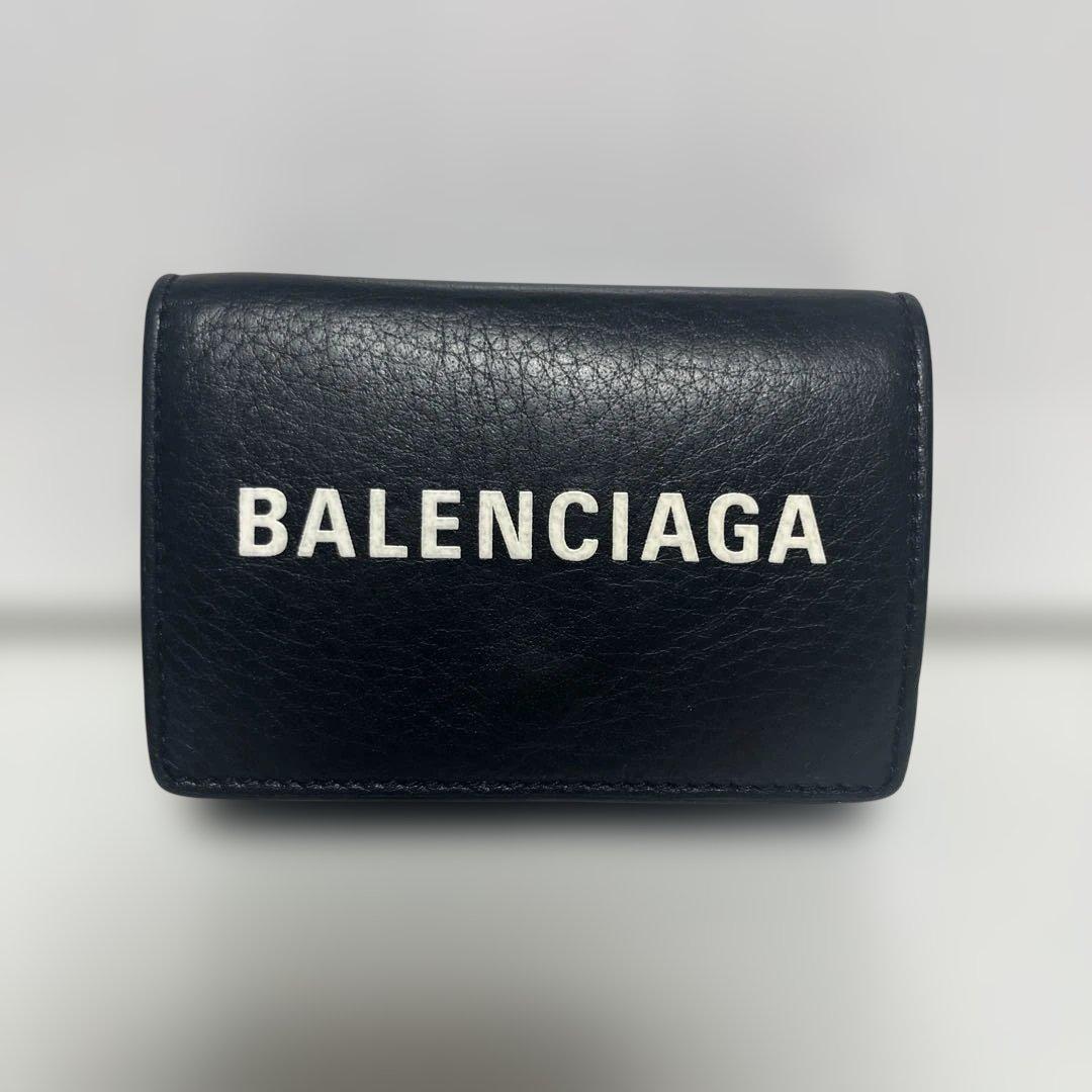 BALENCIAGA ネイビー 三つ折り財布