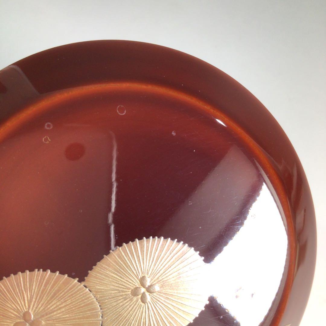 Ｎ８７７　棗　『岡田紫峯作』『溜塗』『松蒔絵』『雪吹棗』　共箱　茶道具