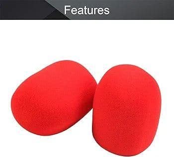 マイクカバー マイク適用 6個入り 赤色 直径55mm