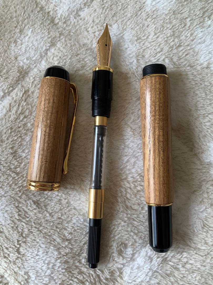呉竹 くれ竹 夢銀河 天然木 万年筆 14K