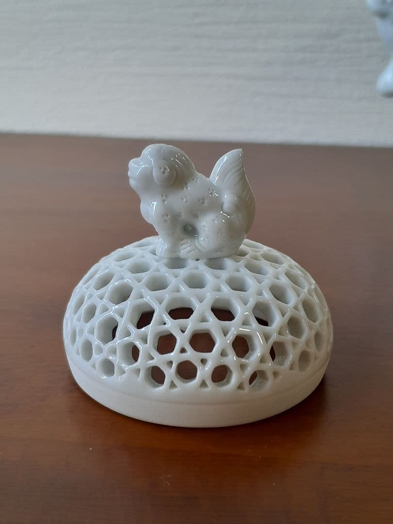 十五代　中里茂右衛門　鳳凰耳籠目透細長　香炉