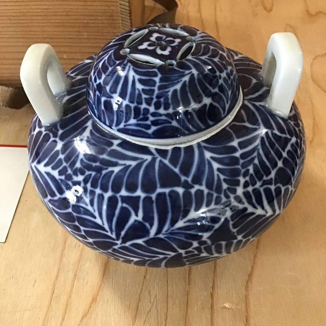 茶道具 染付香炉 河本 礫亭 No21KR