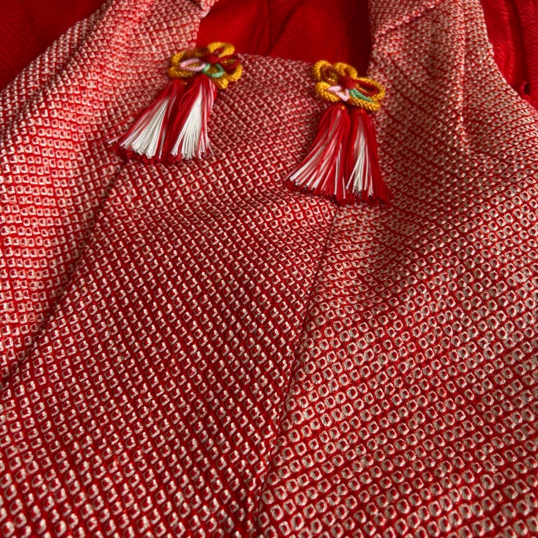 七五三 3歳 フルセット 総絞り 着物 正絹 被布 刺繍 三歳 草履 753