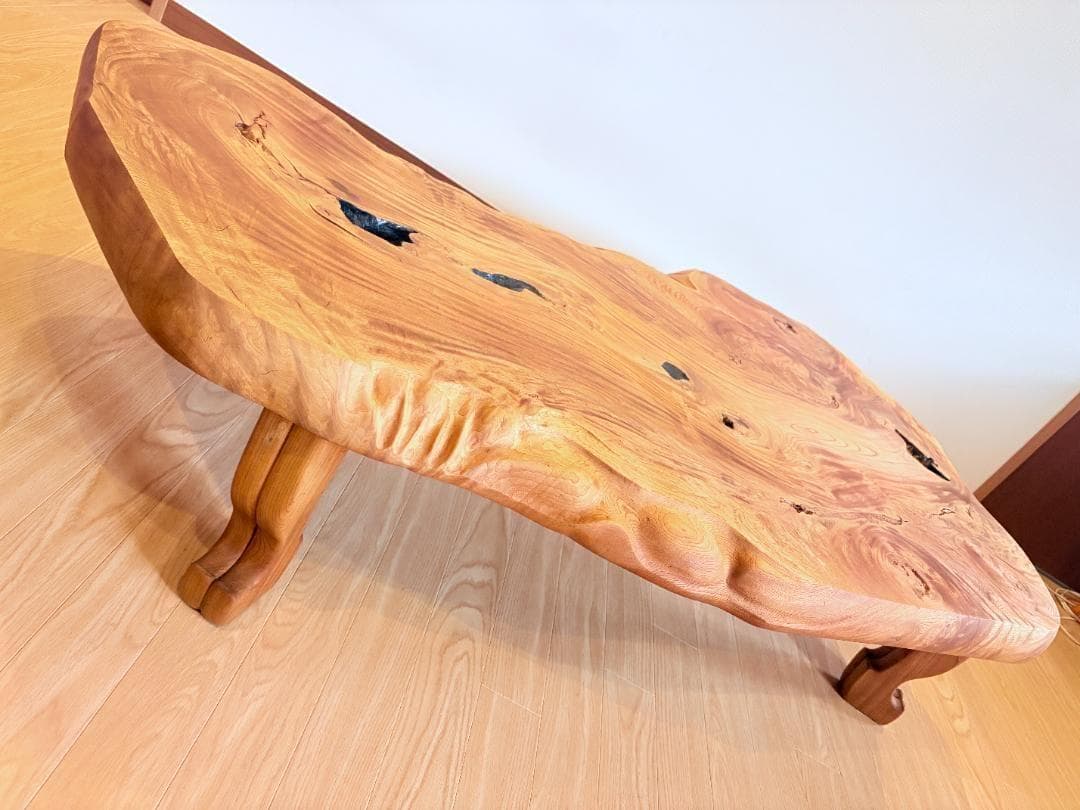 【teaページ】一枚板 座卓 ローテーブル 天然木 136cm 直接引取可