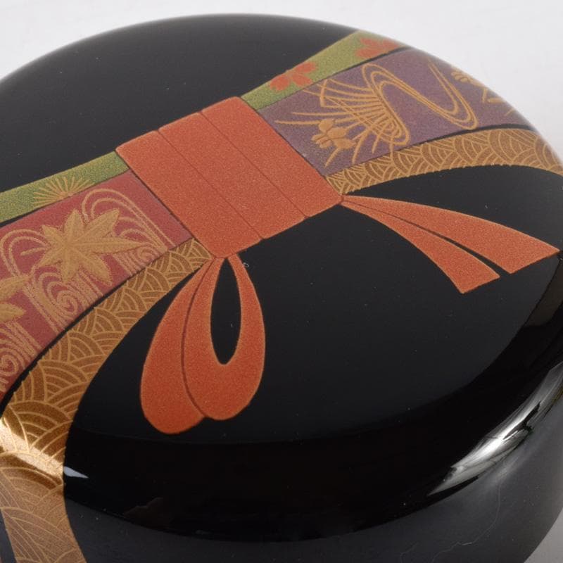 茶道具　山中塗　竹内幸斎作　熨斗蒔絵　大棗　共箱　V　7212