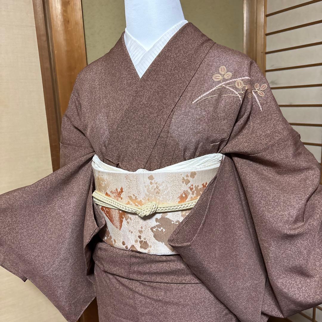 未使用近い 美品 正絹 絽 訪問着　フルセット ４点 たたき染め 裄70