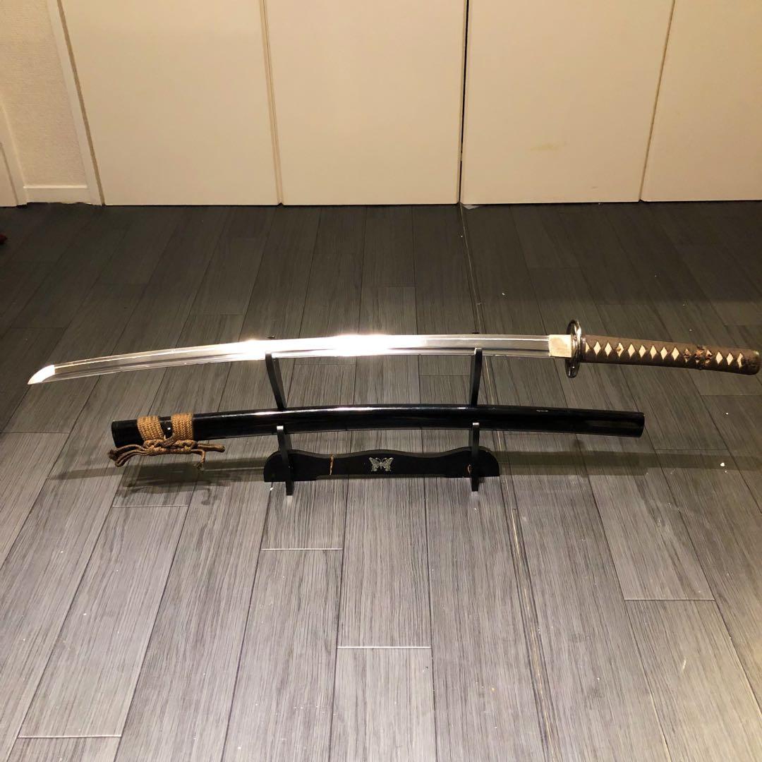 高級模造刀　樋有刀身 渋緑拵え　居合刀　太刀　本格模造刀