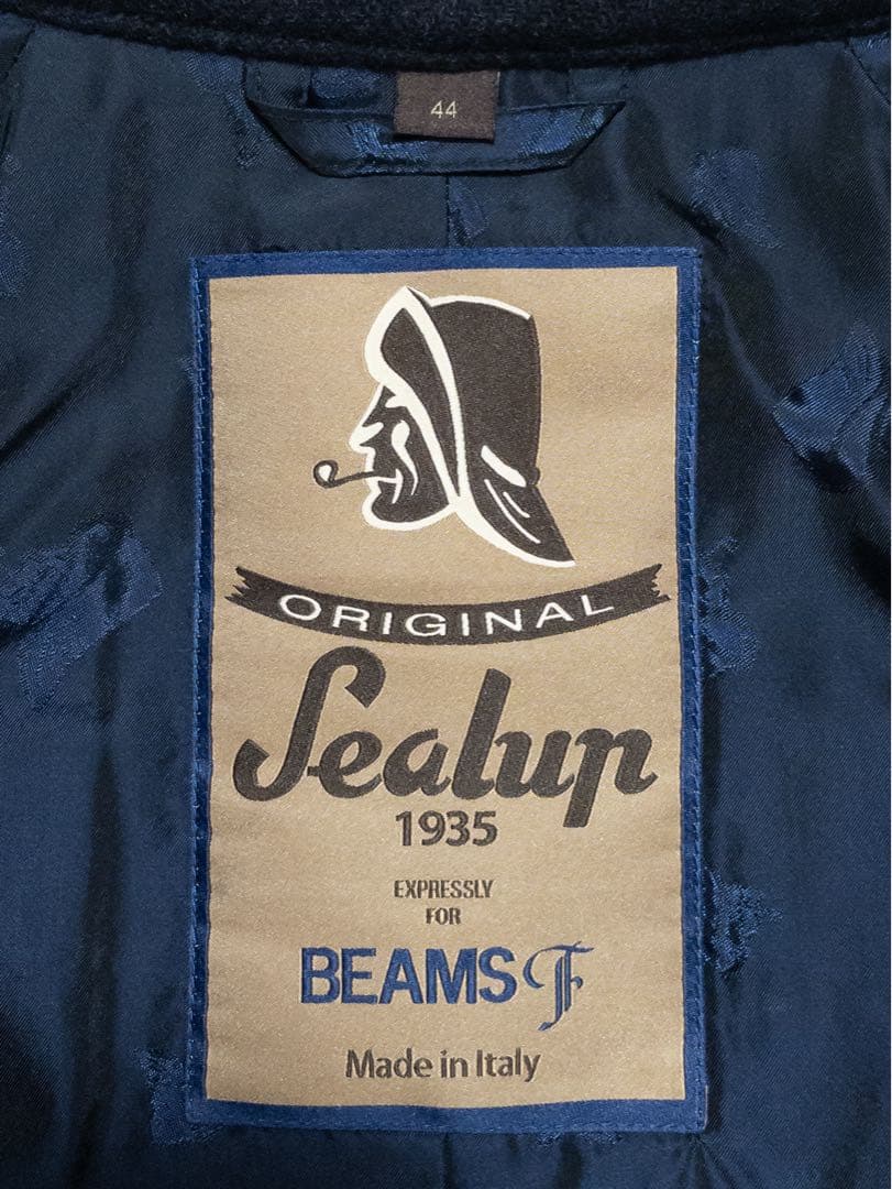 BEAMS F別注 SEALUP シーラップ バルカラー コート 44 ネイビー