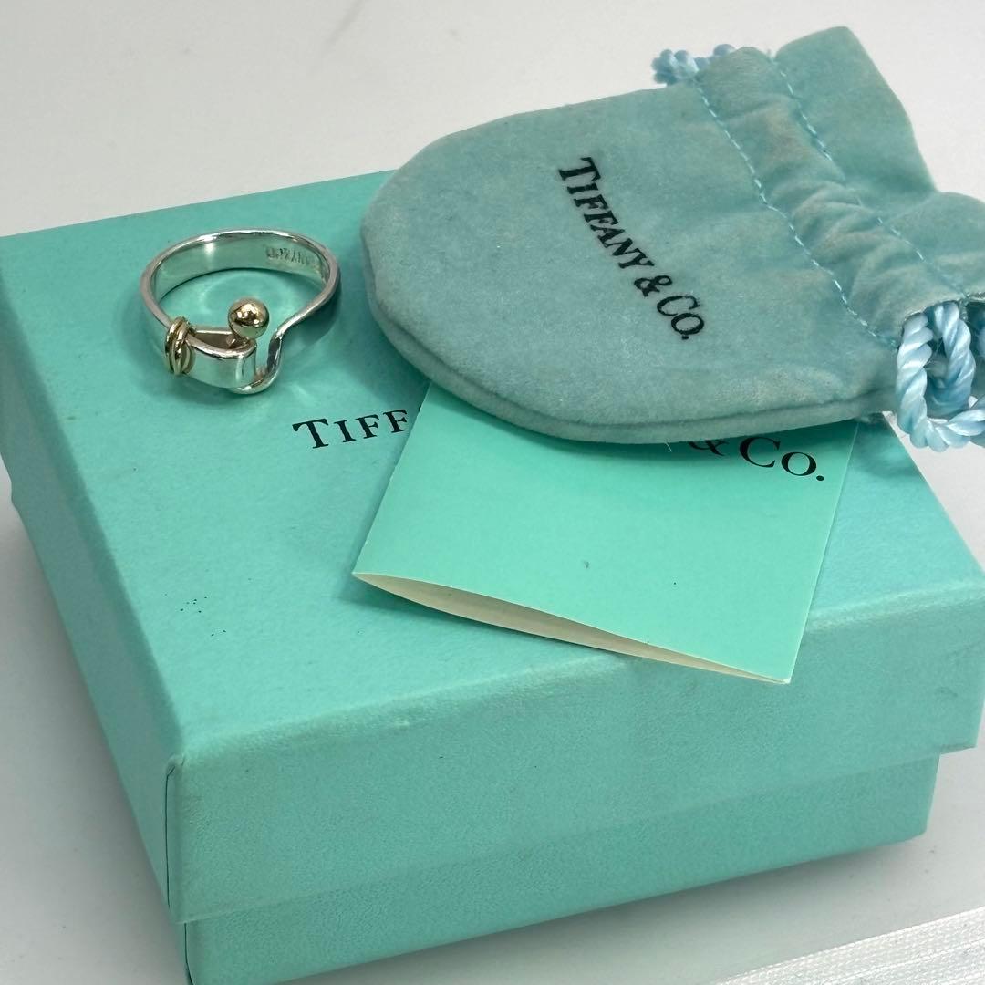 Tiffany & Co. ティファニー K18×SV925 フック&アイ12号