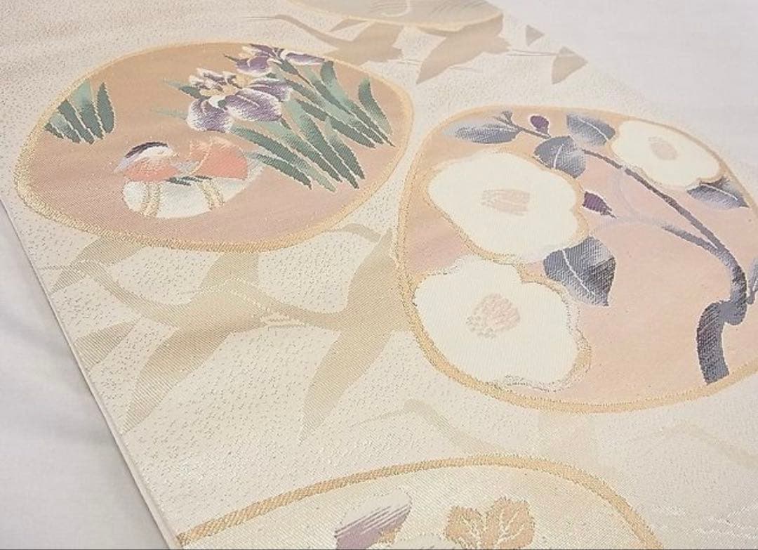 振袖フルセット6点サイズM〜Ｌ駒刺繍　流水鴛鴦花文　金彩　正絹