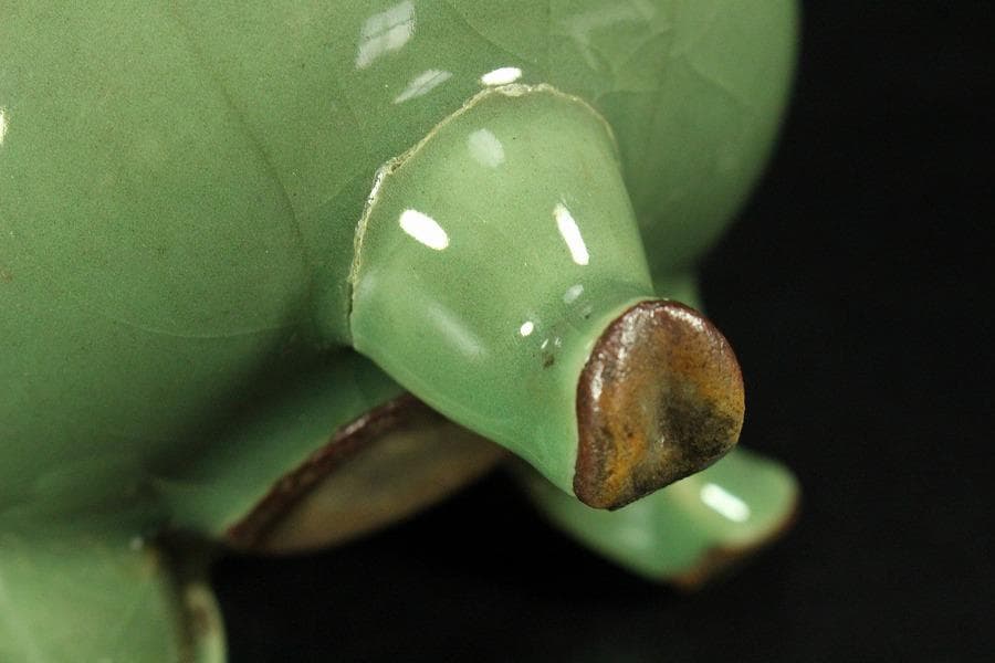 中国美術 天龍寺 青磁 三足 香炉 古美術(K-YC529)