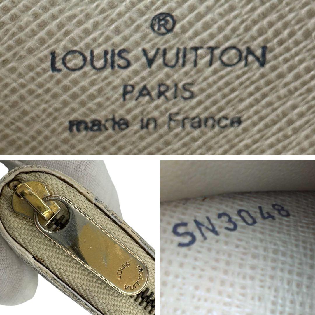 【美品】ルイヴィトン ジッピーパース ダミエ アズール 白 ホワイト