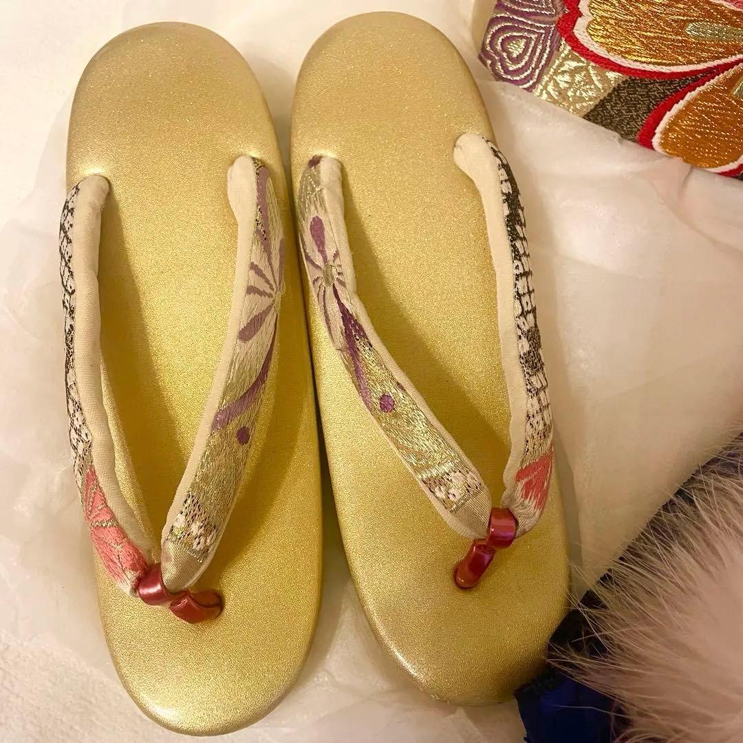 成人式3点セット　バッグ　下駄24㎝　ショール　バラ売り可　着物用　卒業式