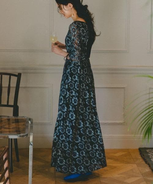 美品 Kastane カスタネ ドレス マキシワンピース 結婚式 パーティー M