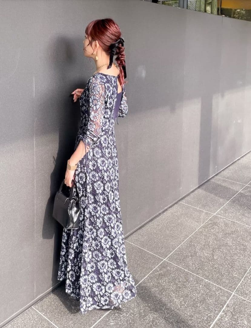 美品 Kastane カスタネ ドレス マキシワンピース 結婚式 パーティー M