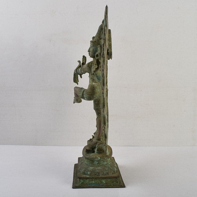 仏教美術　古銅青銅　シヴァ神像　ダンシングシヴァ神　置物　V　R9386H