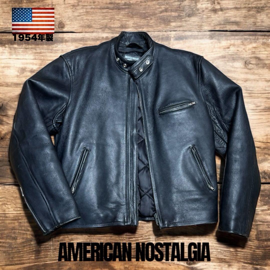 【肉厚×短丈】90s 牛革レザー 中綿キルティング バイカージャケット XL