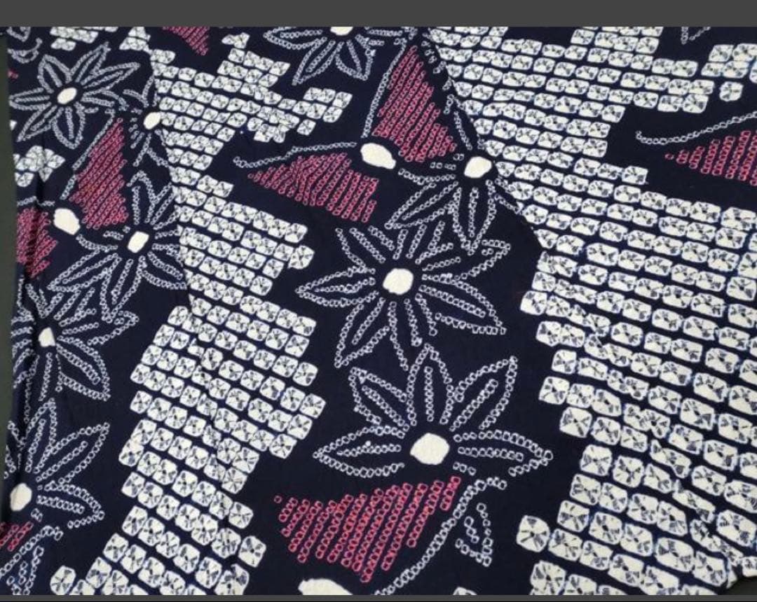 16時まで◆粋な大人の浴衣 ◆ 有松絞り 舞蝶文 仕立の大変上質な逸品 晩夏