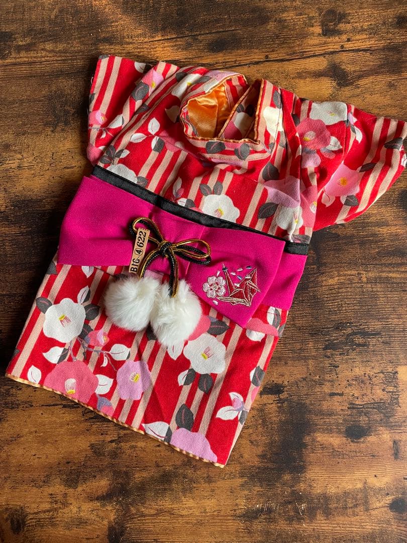 お値下げ　犬服　七五三 お正月　被布＆お着物＆ショールセット　サイズM