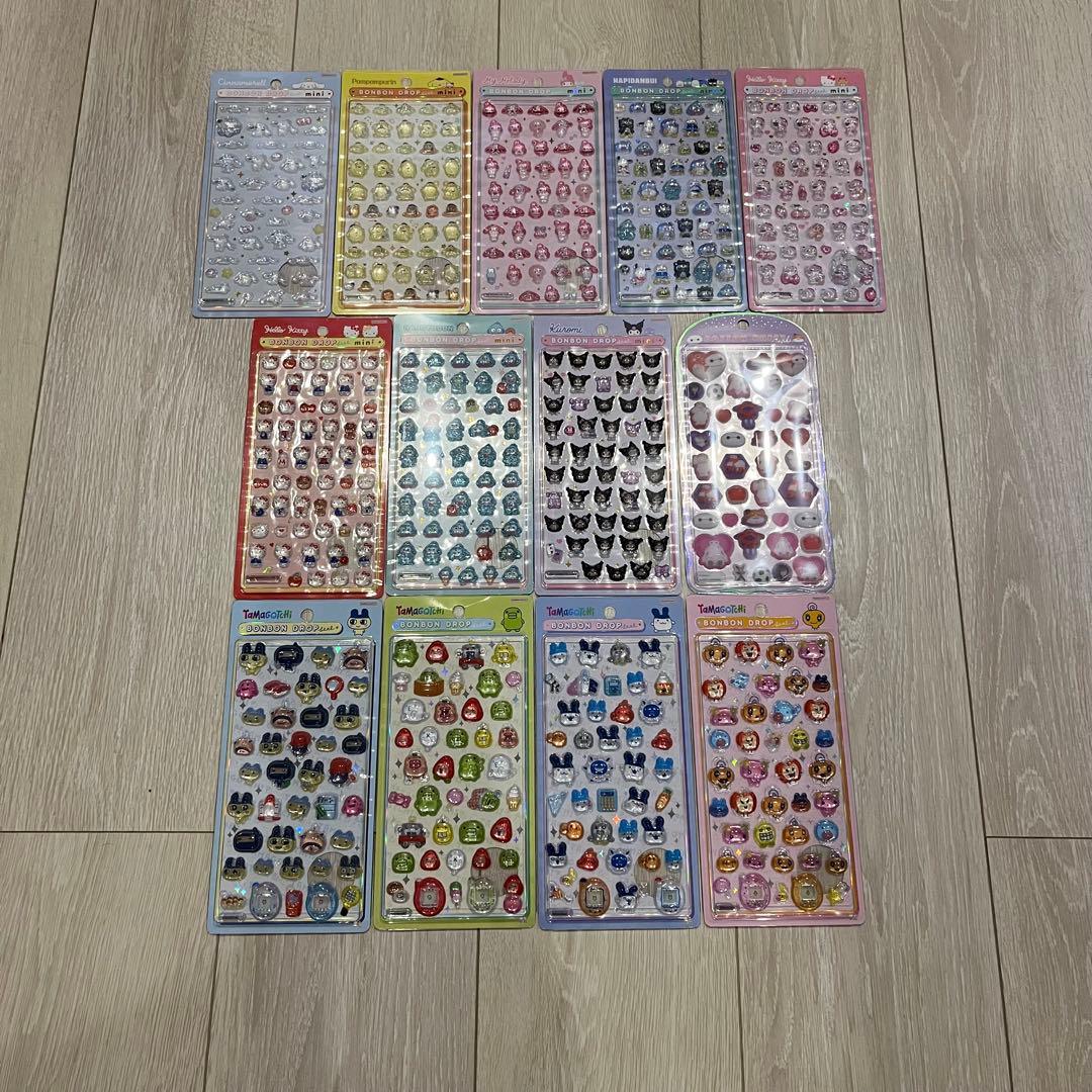 【正規品】ボンボンドロップシール ミニサンリオ8種・たまごっち４種Ｂ