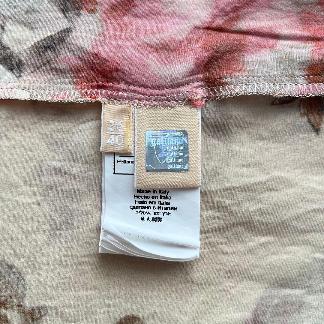 galliano ガリアーノ シルクスカート 花柄 漢字 総柄